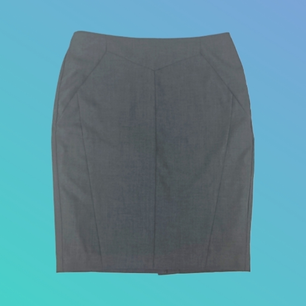 Classic Office Gray Pencil Skirt Workwear Work Minimalist Womens, Size 8